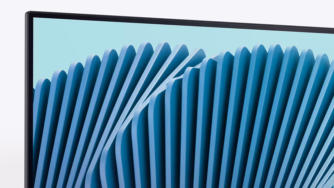 Right facing image of the Dell Pro Monitor, highlighting the thin bezel.