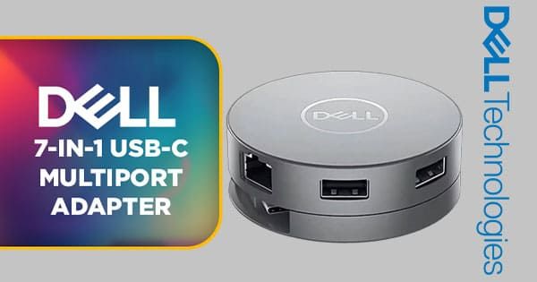 Dell 470-AEUP 7-in-1 USB-C Multiport Adapter – Fast Role Swap
