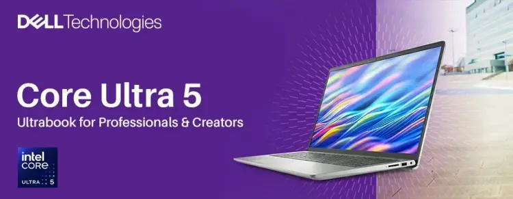 Dell Core Ultra 5 Laptop — Thin & Light Ultrabook for Professionals, Creators & Students