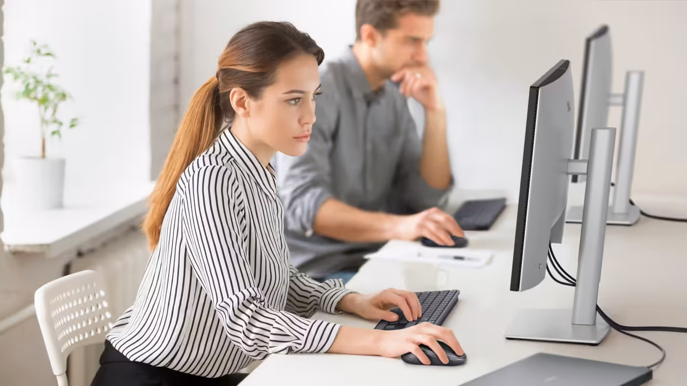 Quiet keyboard and silent mouse designed to minimize typing and clicking distractions