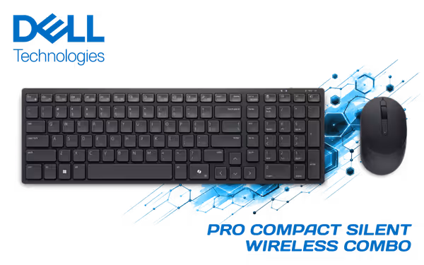 Dell KM555 Silent Compact Wireless Keyboard + Mouse - image 1 Dell KM555 Silent Compact Wireless Keyboard + Mouse - image 1
