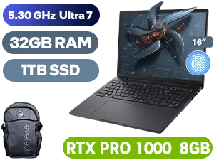 Dell Pro Max 16 Intel Core Ultra 7 RTX Pro 1000 | 32GB/1TB