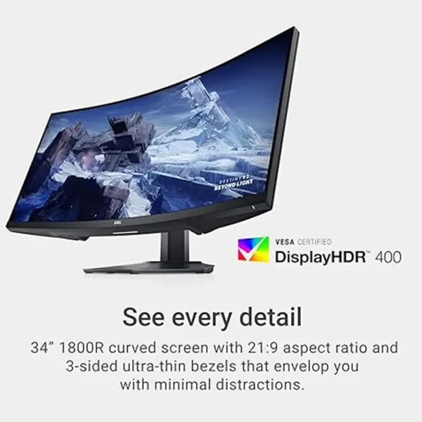 Dell S3422DWG 34 Gaming Monitor - 144 Hz Curved Display | Evetech