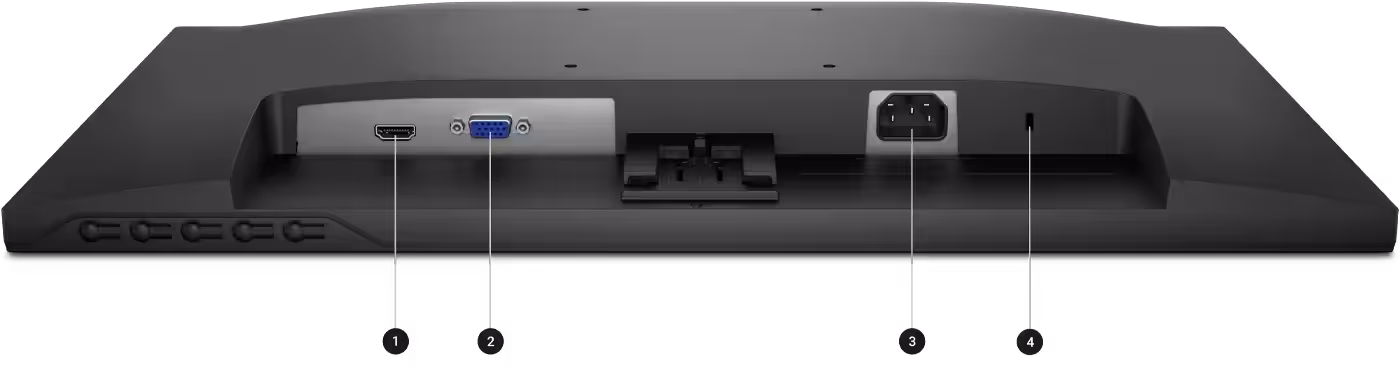 Side profile of the Dell SE2225HM monitor showing connectivity ports