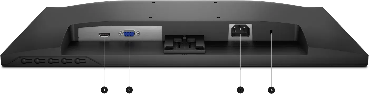 Side profile of the Dell SE2225HM monitor showing connectivity ports
