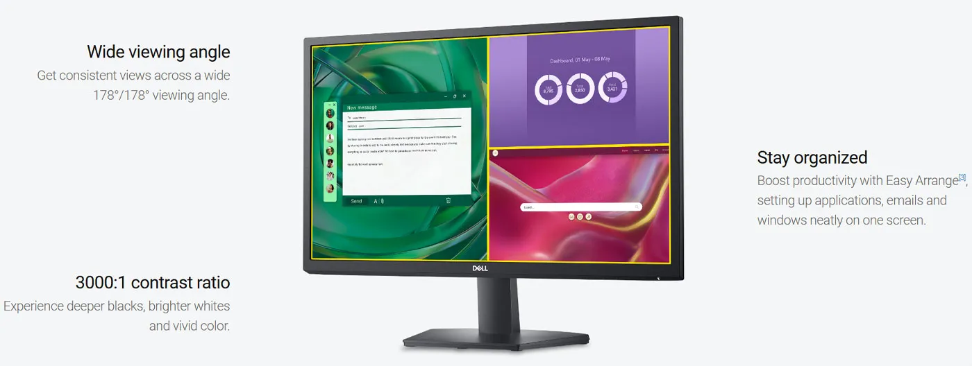 Dell SE2425H Monitor Side Perspective