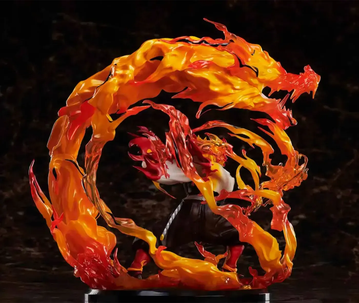 Officially licensed Kyojuro Rengoku 1/8 scale figure viewed from behind