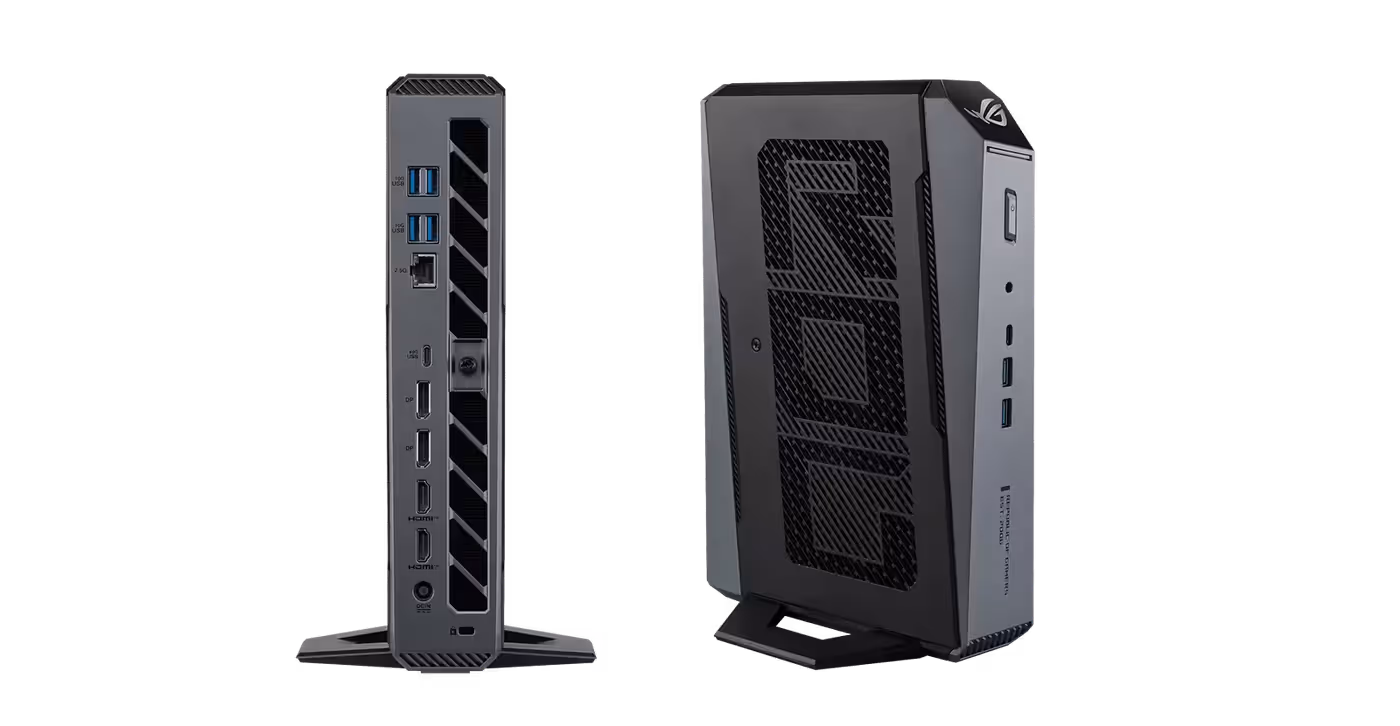 Best gaming mini PC ROG GR70 with airflow vents and I/O ports