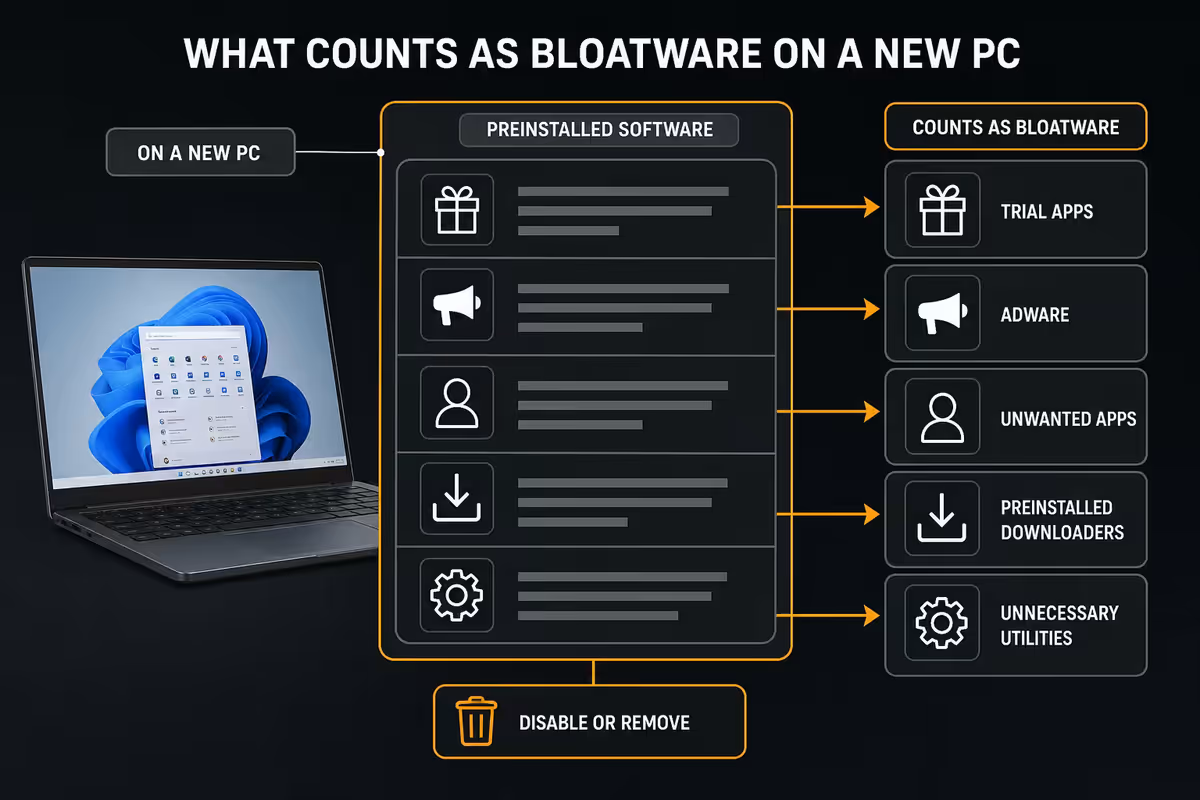 What counts as bloatware on a new PC