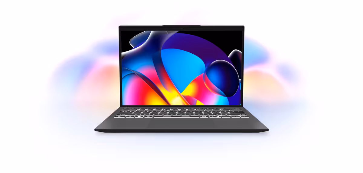 Vibrant OLED display with 16:10 aspect ratio for expanded workspace