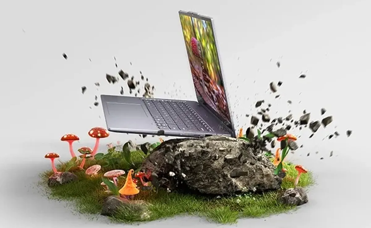 IdeaPad 5 2-in-1 laptop demonstrating durable construction and multitasking capabilities