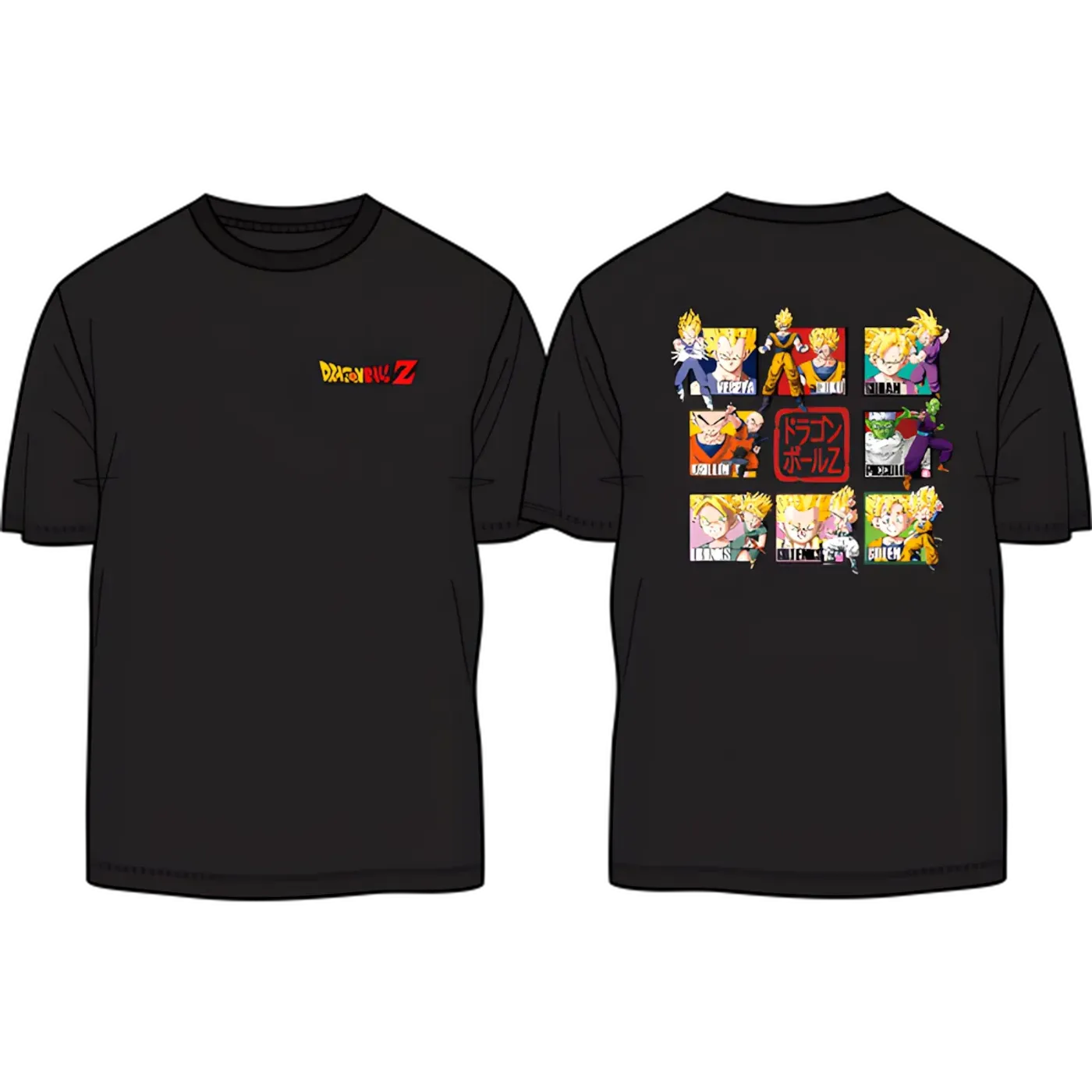 Dragon Ball Z Classic Crew Tee showing the fit across the size range