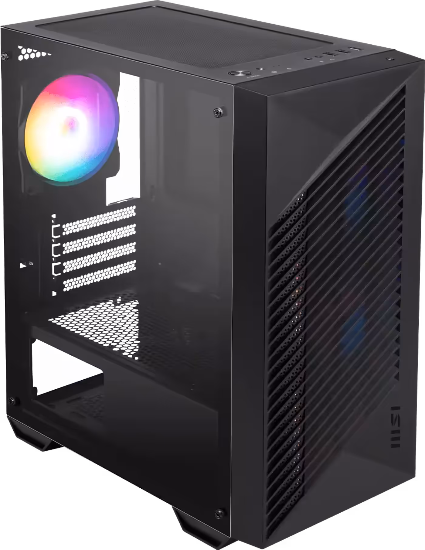 Demonstration of the top magnetic and bottom removable dust filters on the PC chassis