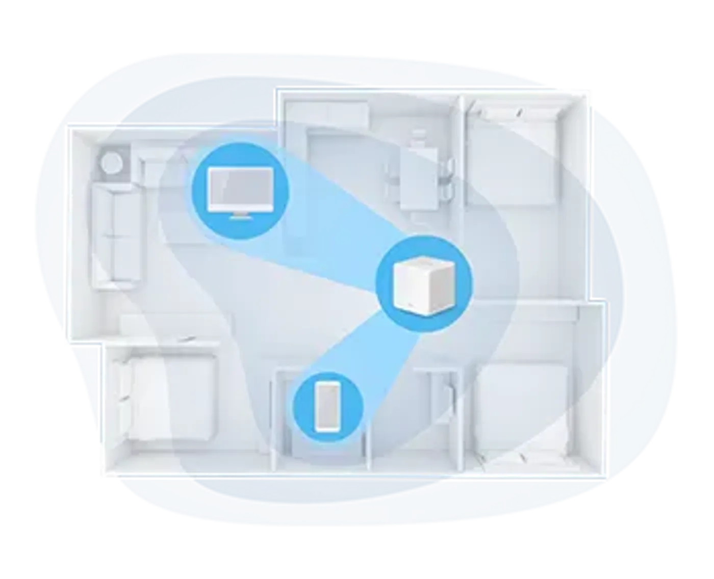 Beamforming technology concentrating WiFi signals toward devices