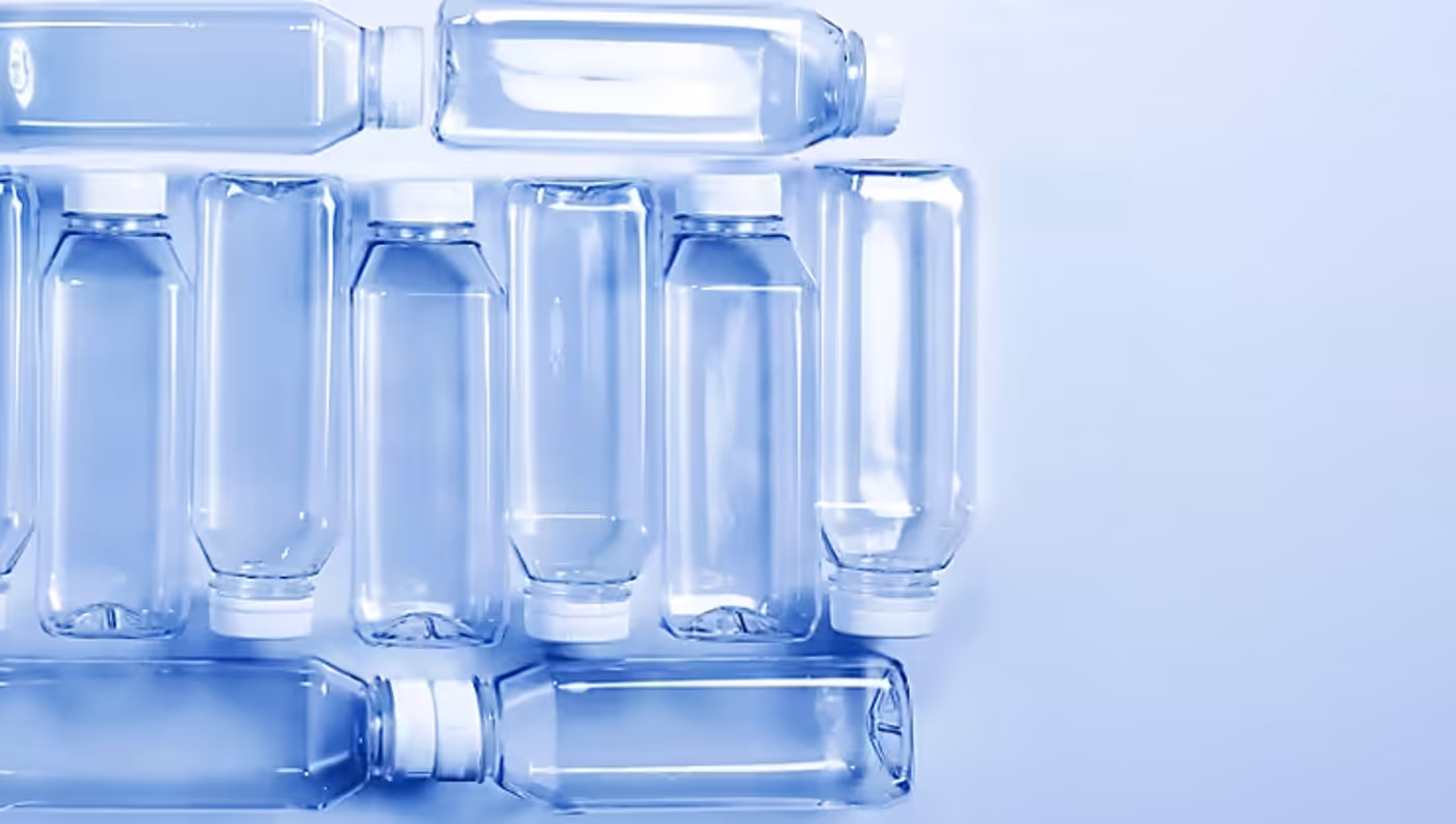 Plastic bottles representing recycled materials used in construction