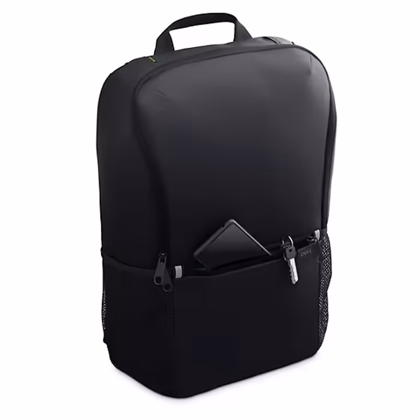 Front view of Dell EcoLoop Backpack showing accessory pockets