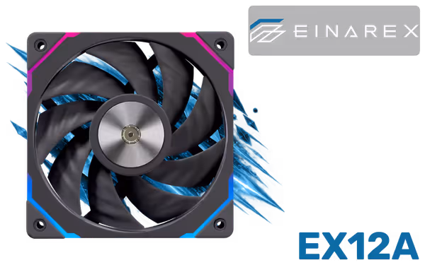 EINAREX EX12A 120mm PWM Case Fan, Black - image 1 EINAREX EX12A 120mm PWM Case Fan, Black - image 1