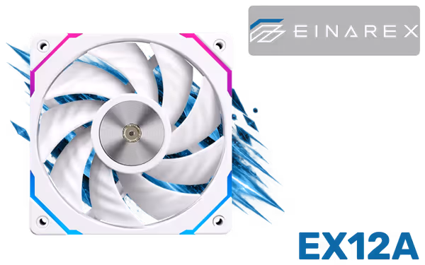 EINAREX EX12A 120mm PWM Case Fan, White, Up to 82.9 CFM - image 1 EINAREX EX12A 120mm PWM Case Fan, White, Up to 82.9 CFM - image 1