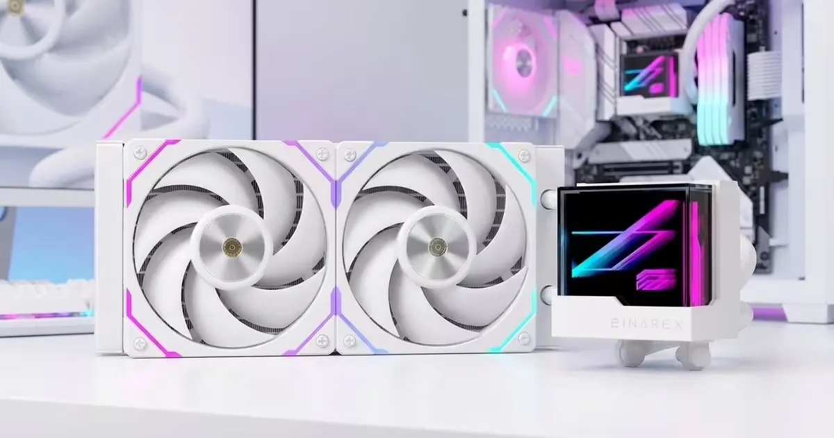 EINAREX Vertex 240 White CPU Liquid Cooler — ARGB, 2800 RPM | Evetech