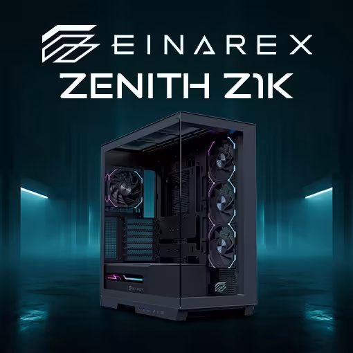 EINAREX Zenith Z1K E-ATX Mid-Tower Case - Black