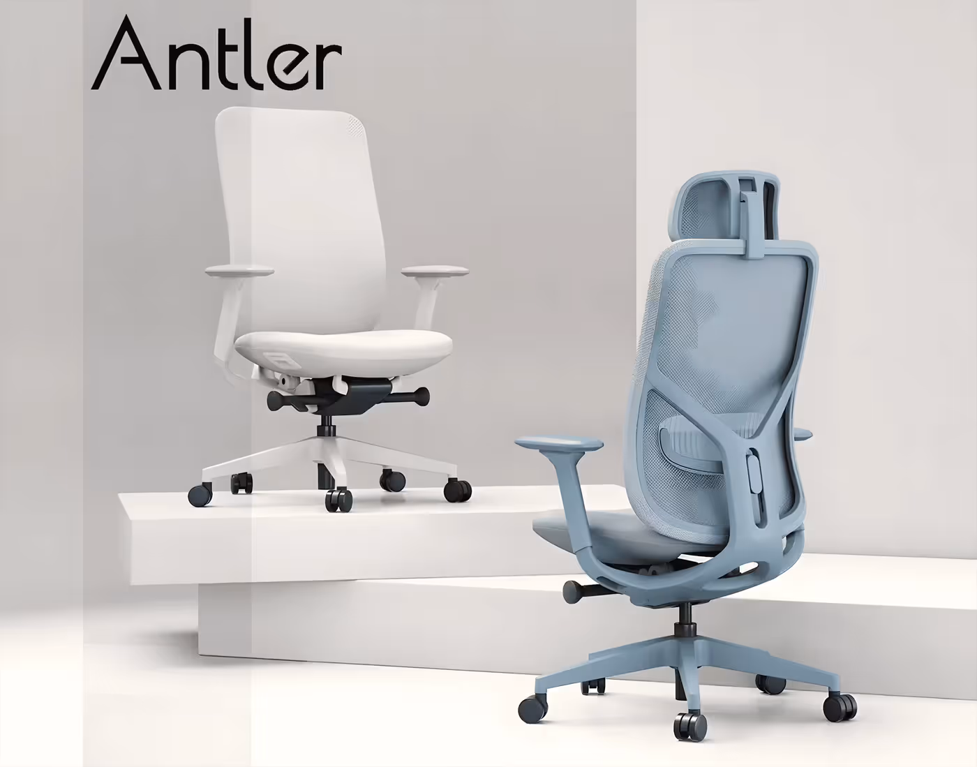 Enova ANTLER office chair with black frame shown from the front