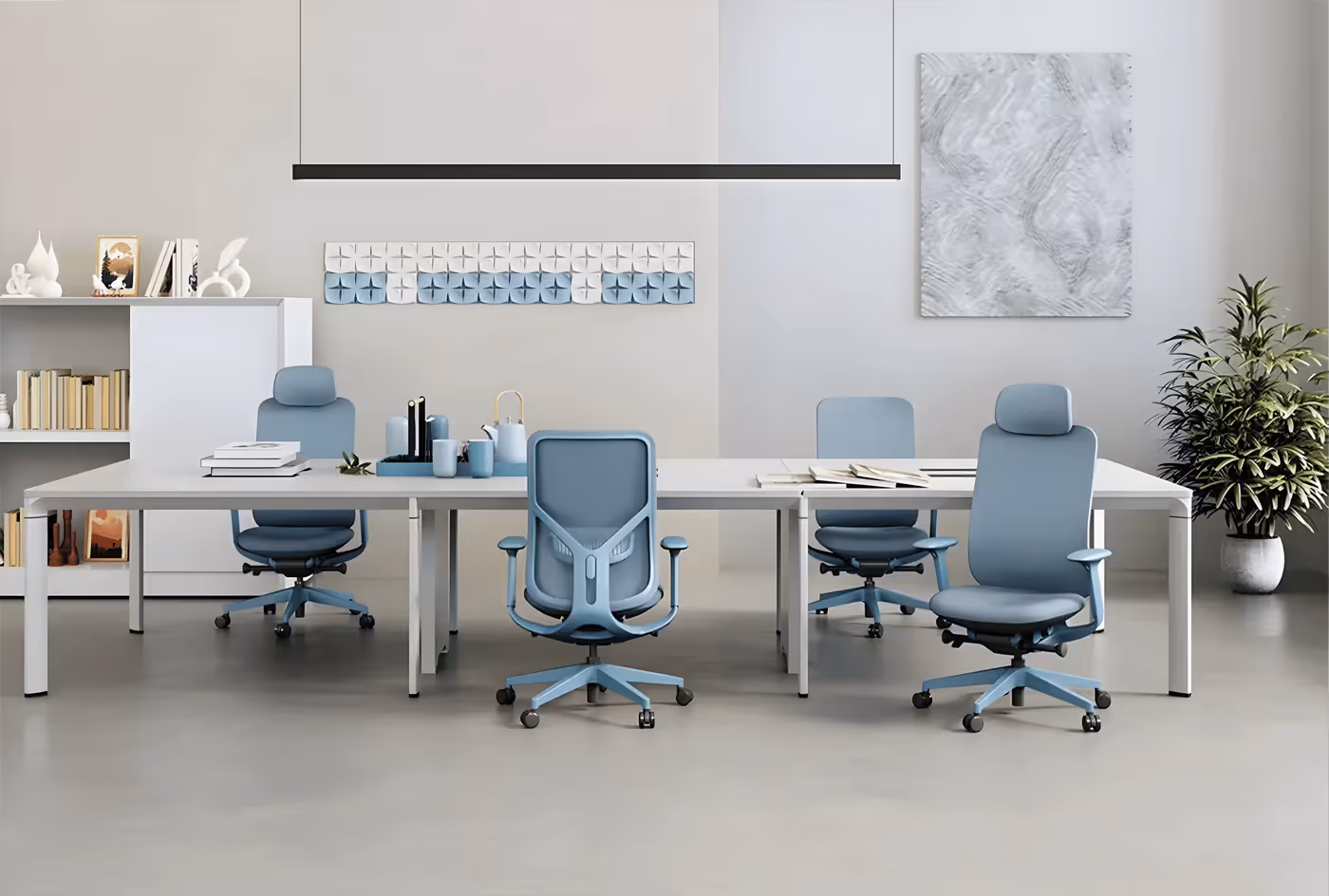 Side profile of the Enova ANTLER chair showing its distinctive frame design