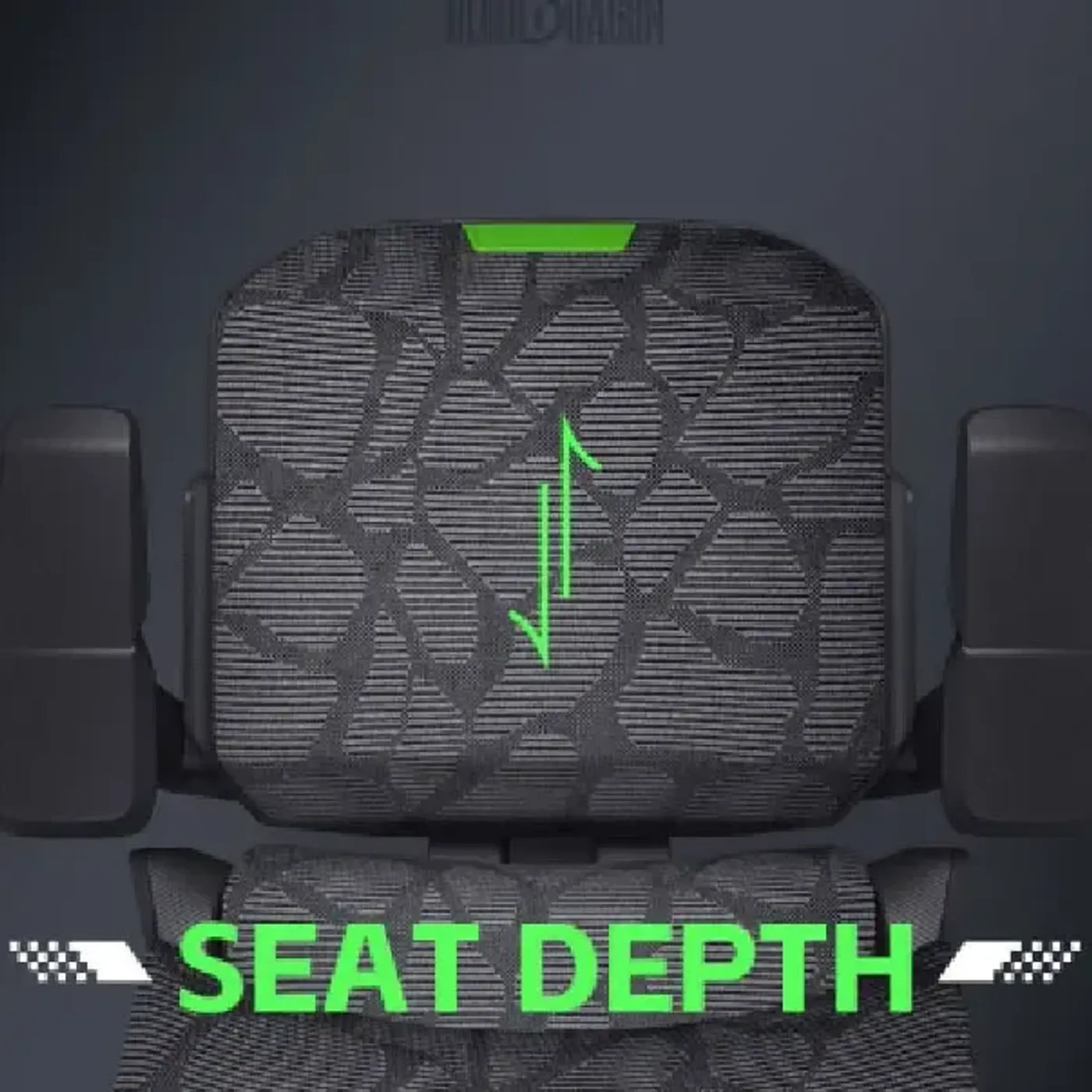 Sliding seat cushion showing the 5cm depth adjustment on the Bloodragon BLS