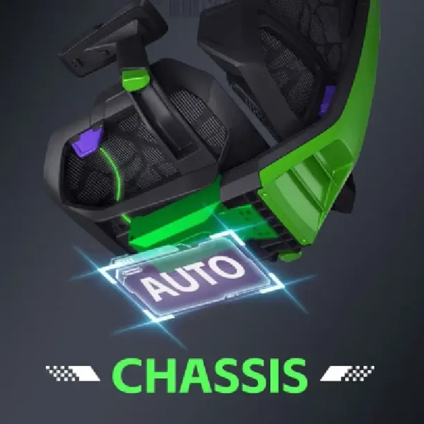 Gravity sensing wire-controlled chassis under the Bloodragon BLS seat