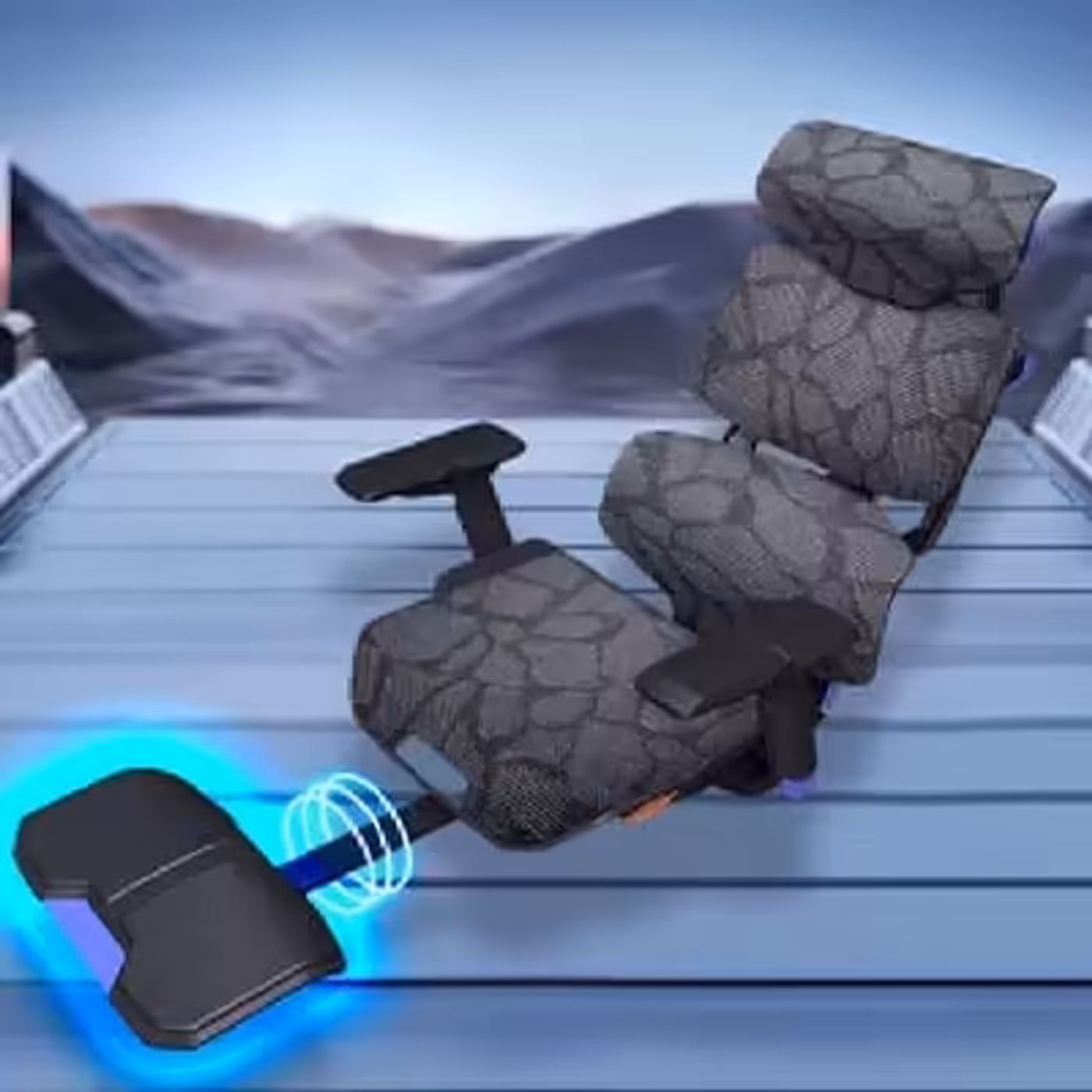 Retractable footrest extended from the red Bloodragon BXZ