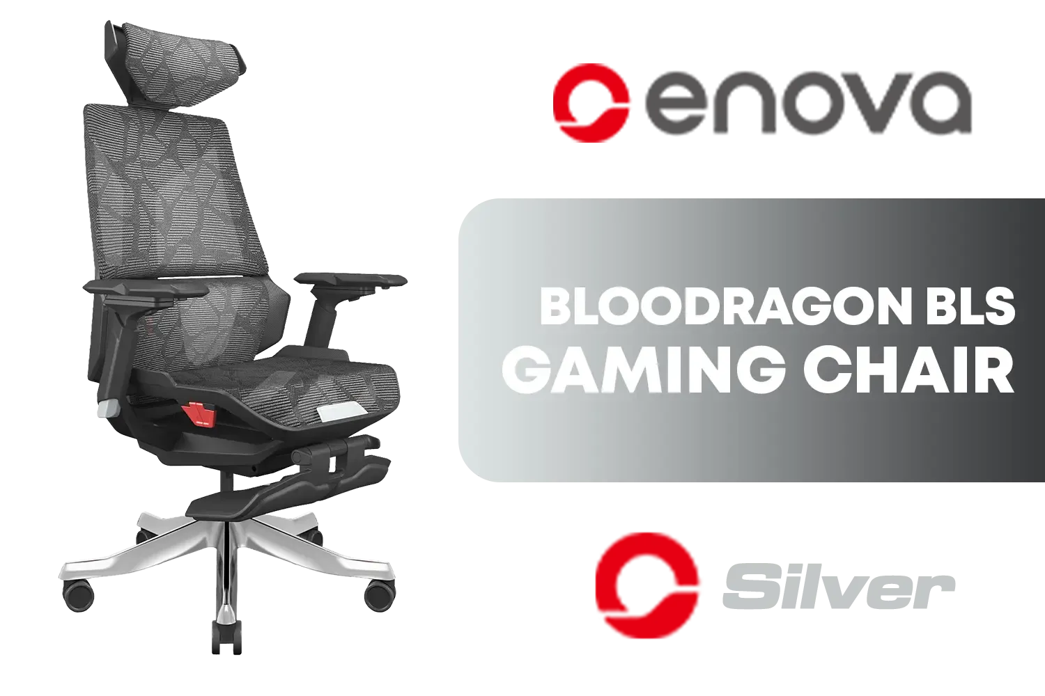 Enova Bloodragon BLS Gaming Chair - Silver / BLS-002A-YS-Silver