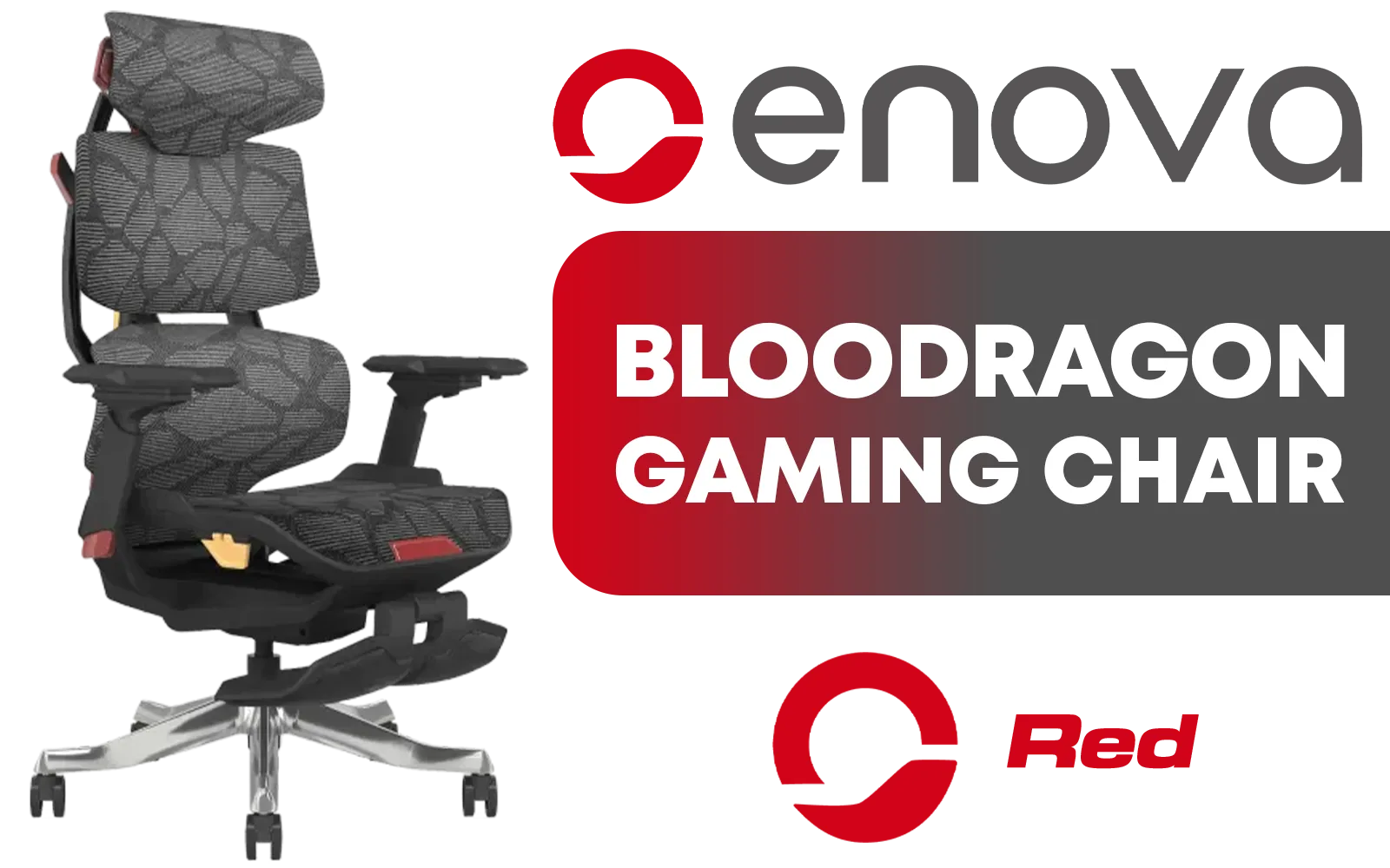 Enova Bloodragon BXZ Gaming Chair - Red / Load Capacity 136kg / 60mm PU Casters / Foot rest included (<span style="color:#ff0000; font-size: 20px;">Not Covered in Warranty</span>) / BXZ-002A-HS-Red