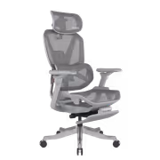 Enova EHJ-006A Gray Nylon Frame Gaming Chair — 4D Lumbar, Footrest - image 3