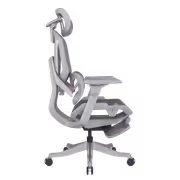 Enova EHJ-006A Gray Nylon Frame Gaming Chair — 4D Lumbar, Footrest - image 4