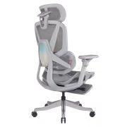 Enova EHJ-006A Gray Nylon Frame Gaming Chair — 4D Lumbar, Footrest - image 5