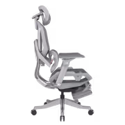 Enova EHJ-008A Gaming Chair — Gray Aluminium Frame & Footrest - image 4