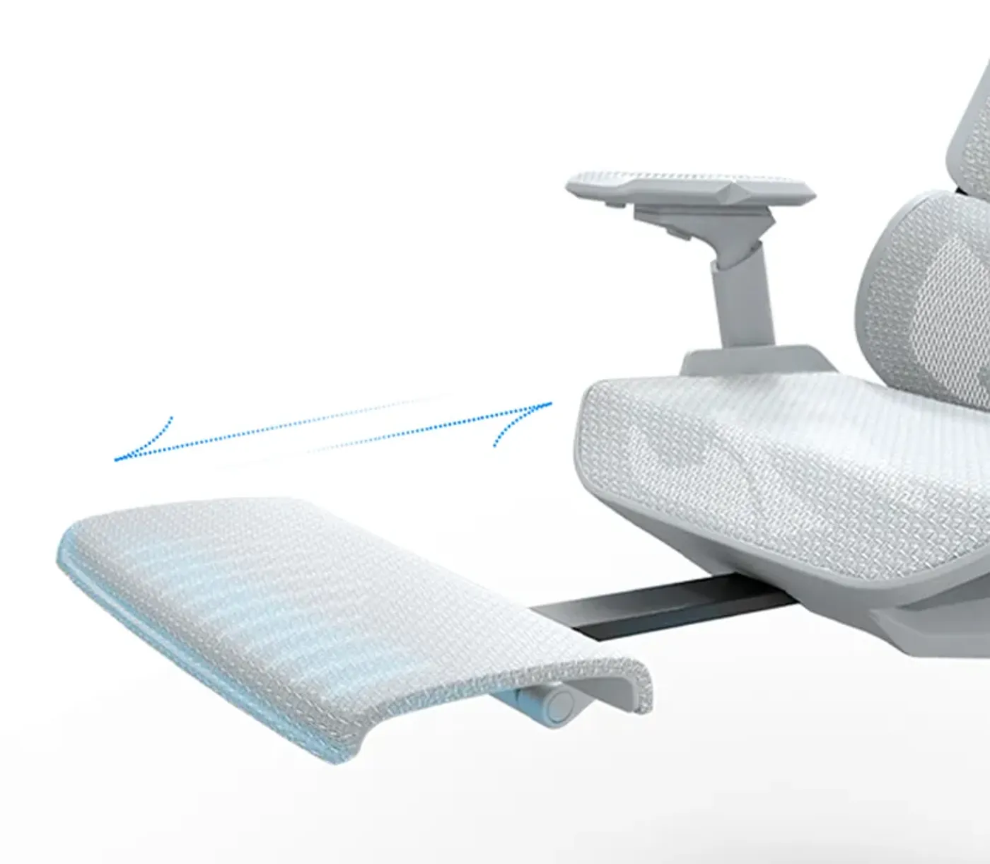 Retractable footrest extended from beneath the Enova EZY Office Chair seat