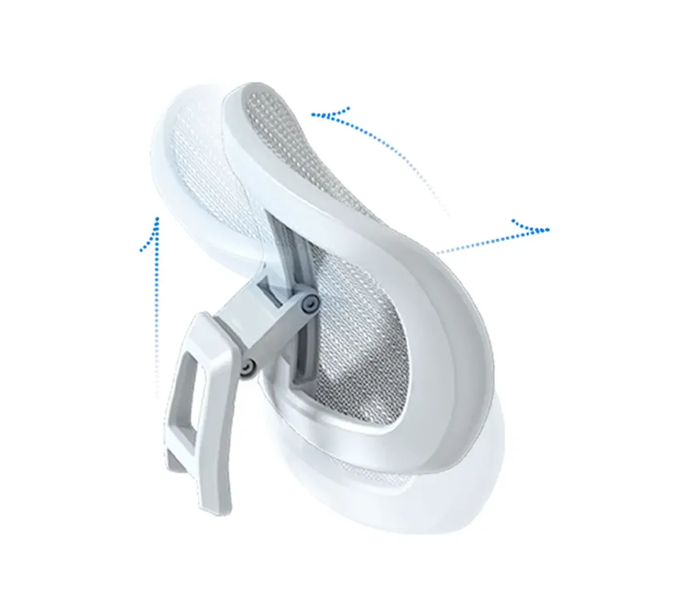 Dual-axis adjustable headrest on the Enova EZY Office Chair