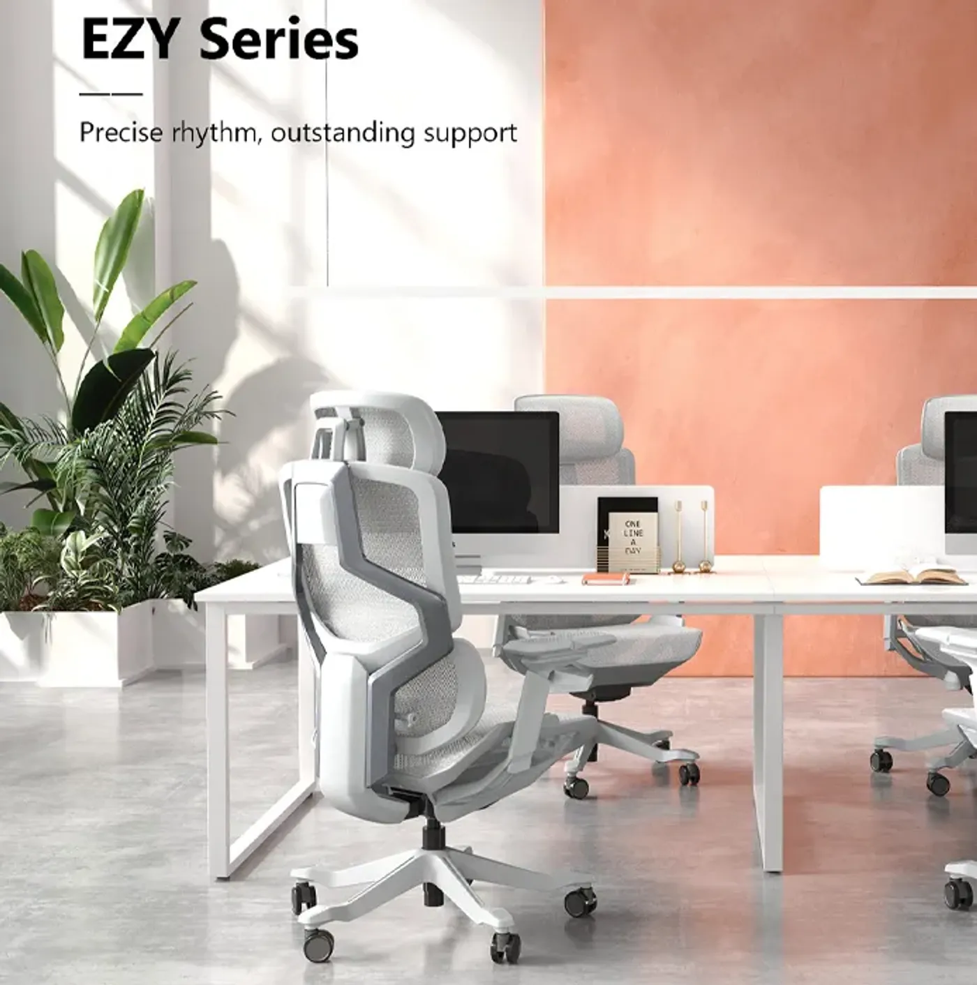 Enova EZY Office Chair shown in full with headrest, armrests and backrest visible