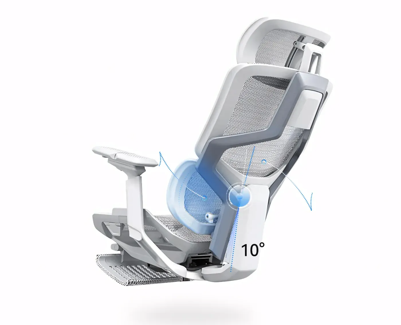 Adjustable backrest height mechanism on the Enova EZY chair