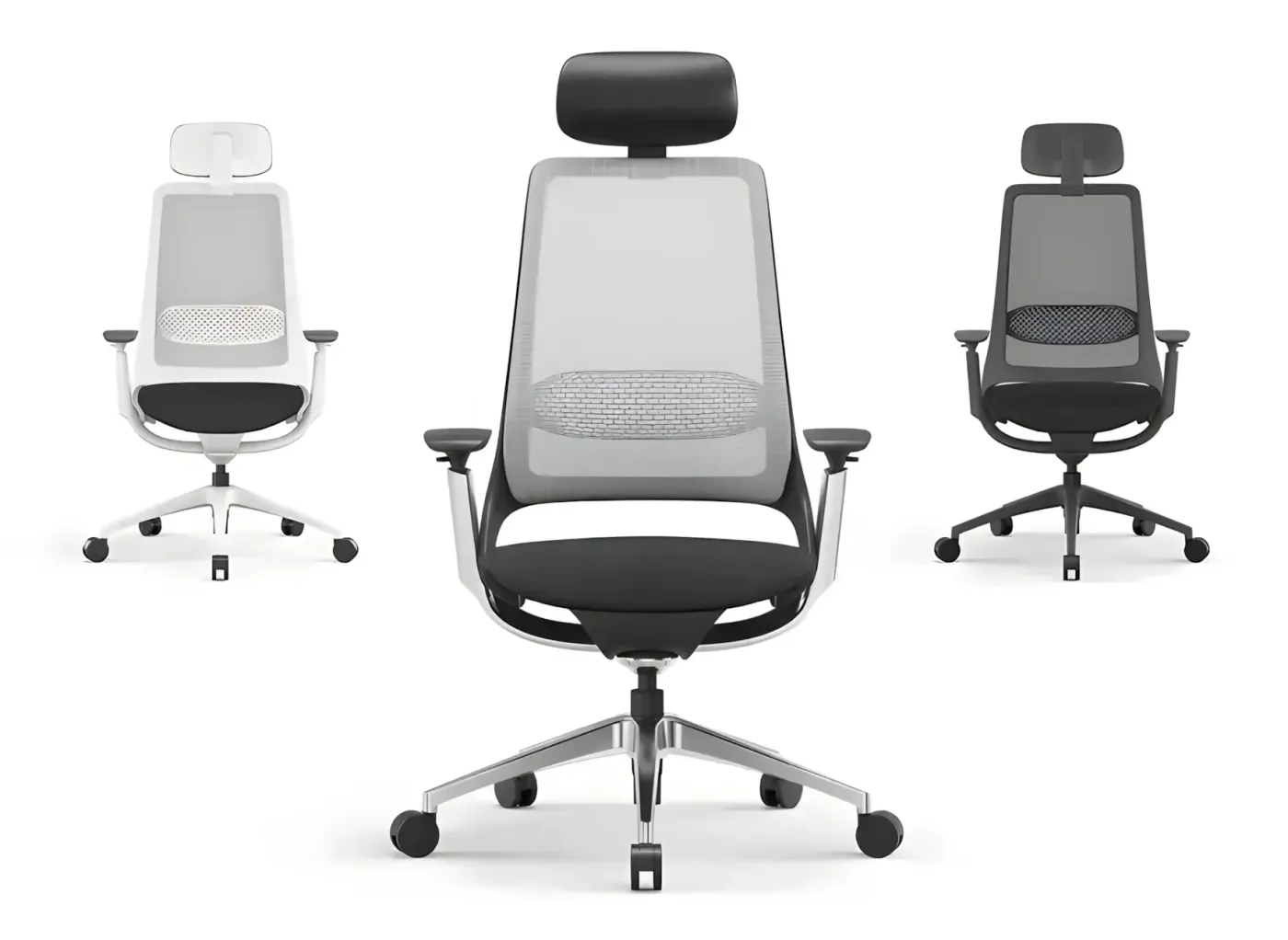 Enova Hug Office Chair in dark grey positioned in a home working setup