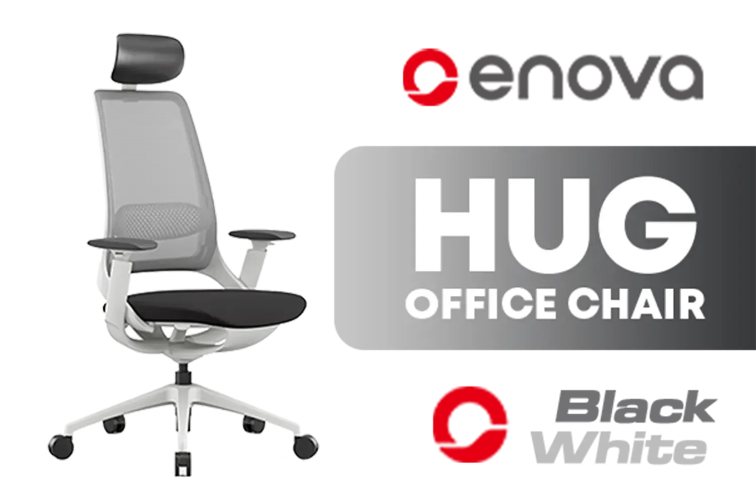Enova Hug Office Chair - White / EHU-001A-White-Frame