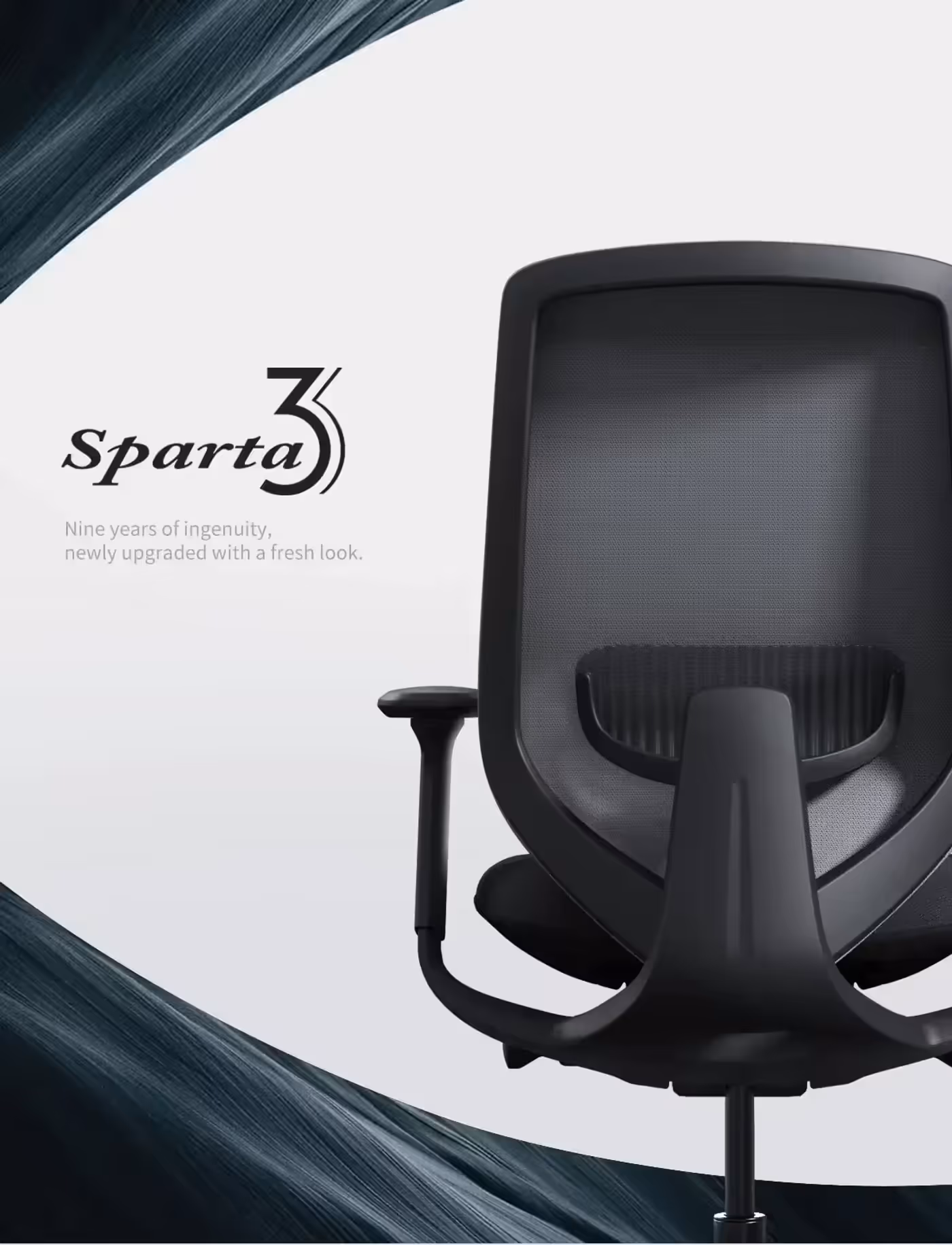 Enova Sparta 3 office chair in light grey with a polished aluminium base