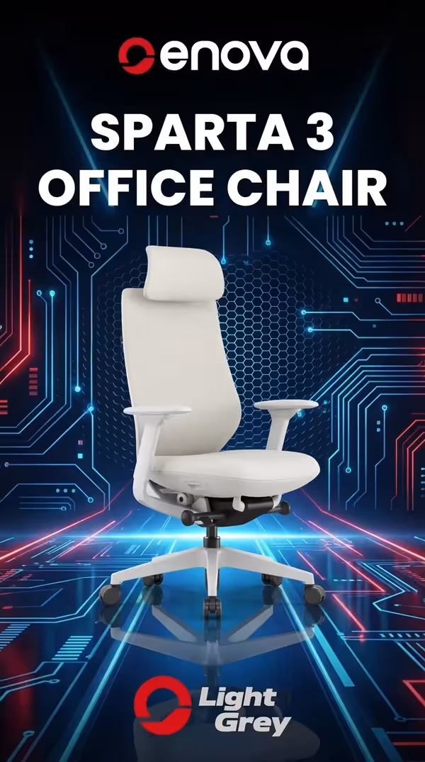 [OPEN BOX] Enova Sparta 3 Office Chair - Light Grey