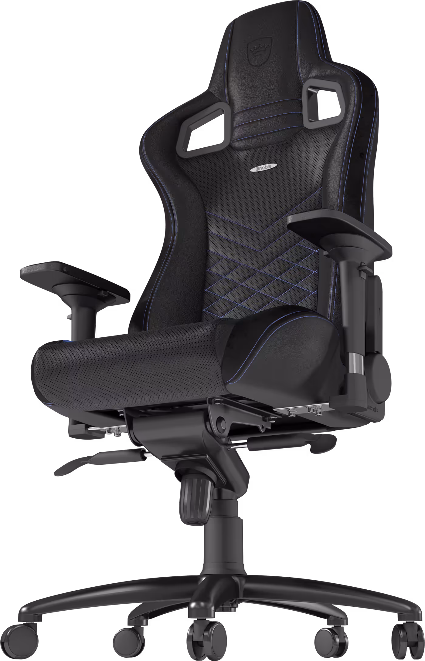 Sturdy matte black aluminum base of the EPIC gaming chair