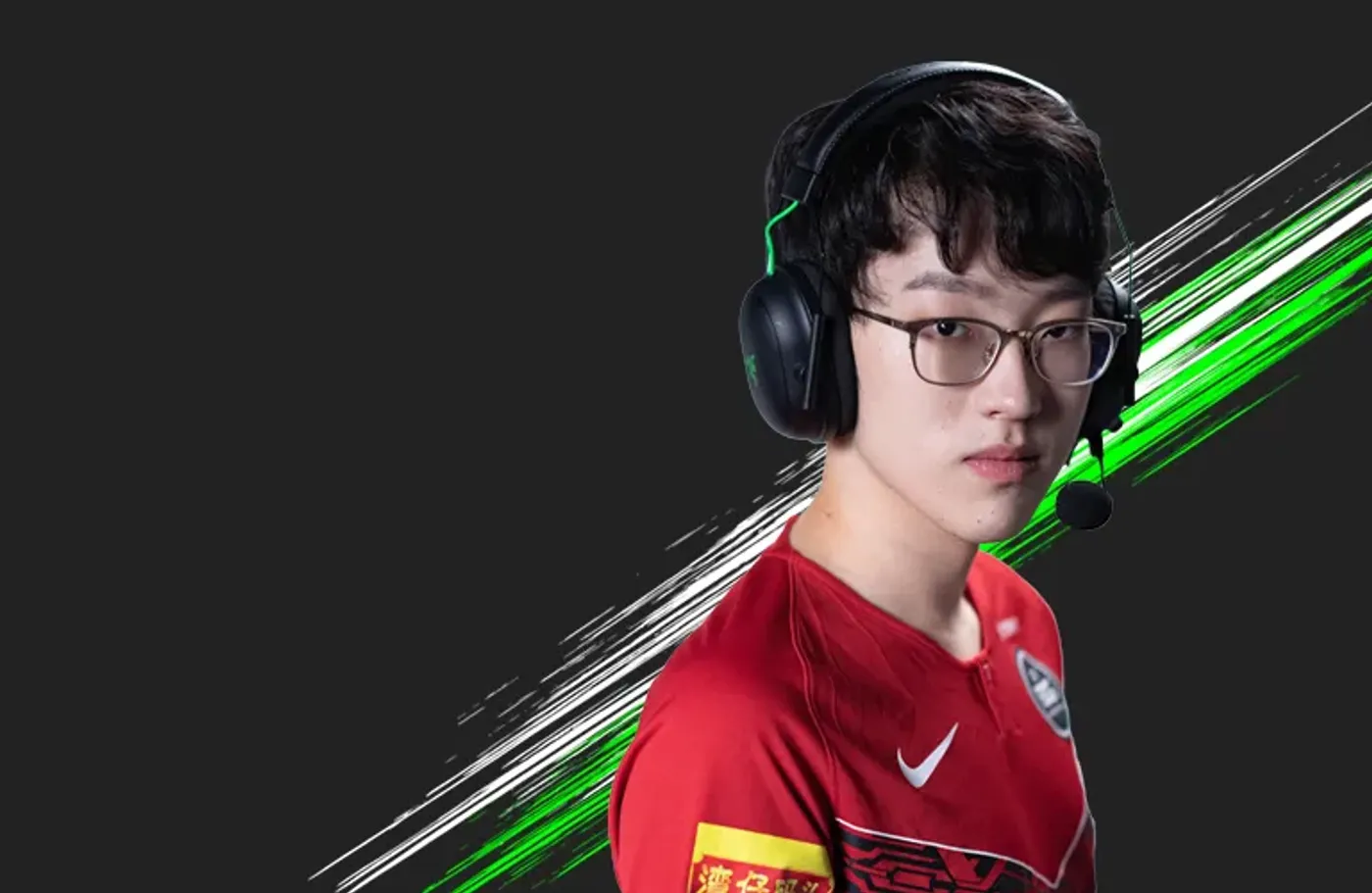 League of Legends professional Scout from EDG team with the headset
