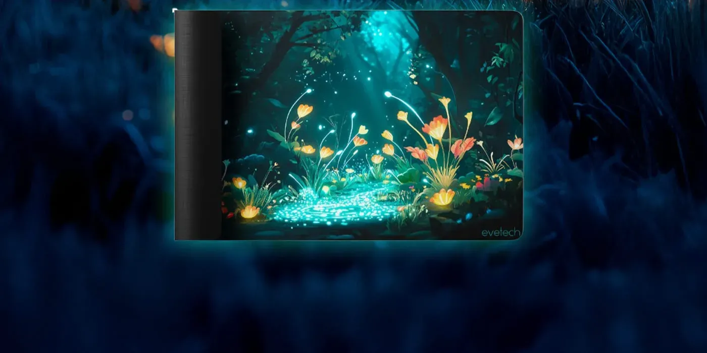 Open tracking area of the Evetech Glimmer gaming mousepad