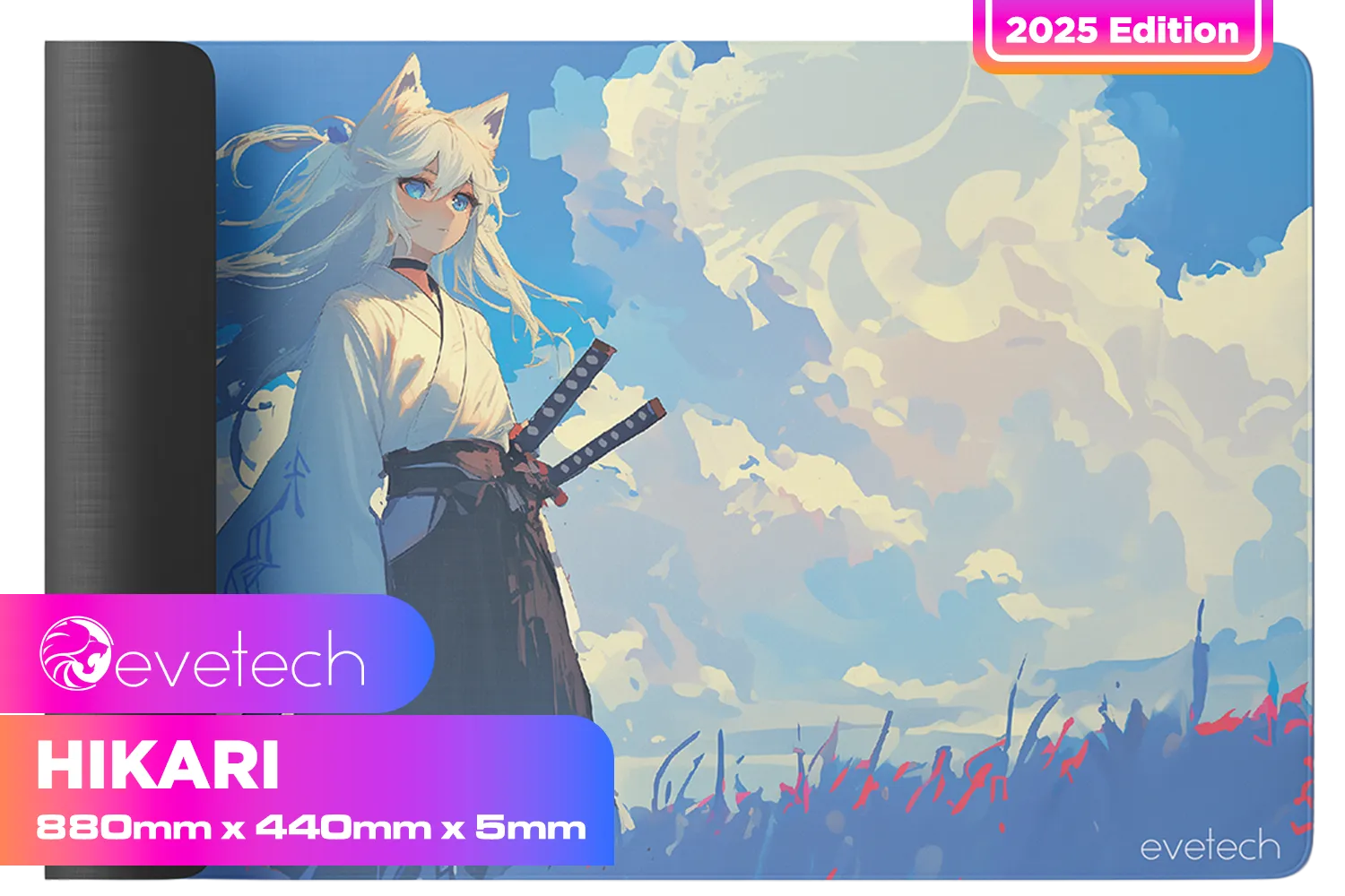 Evetech Hikari Gaming Mousepad / Size : 880mm x 440mm x 5mm / Hikari