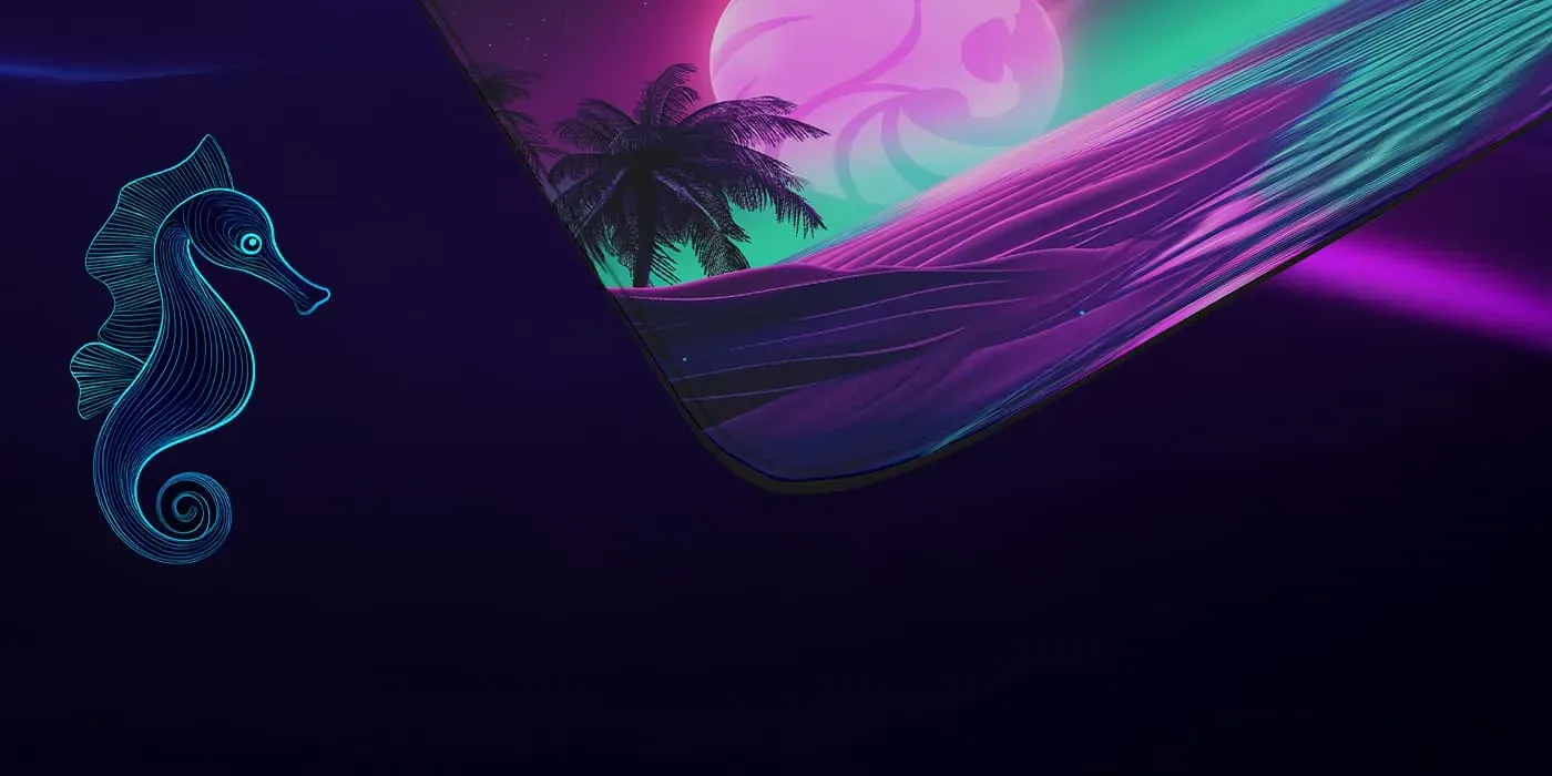 Edge and base detail of the Evetech Lumina gaming mousepad
