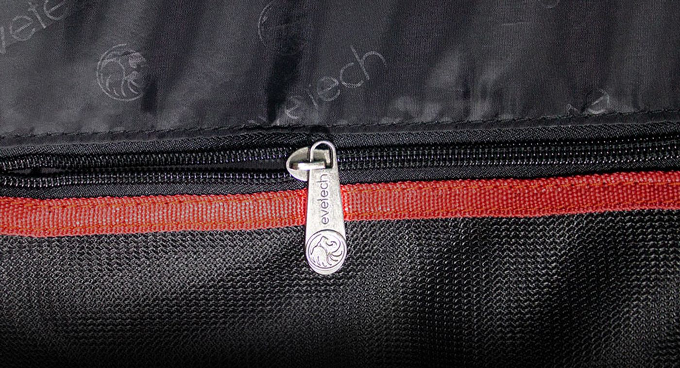 Rear view of the Evetech NEO backpack showing its secure anti-theft layout