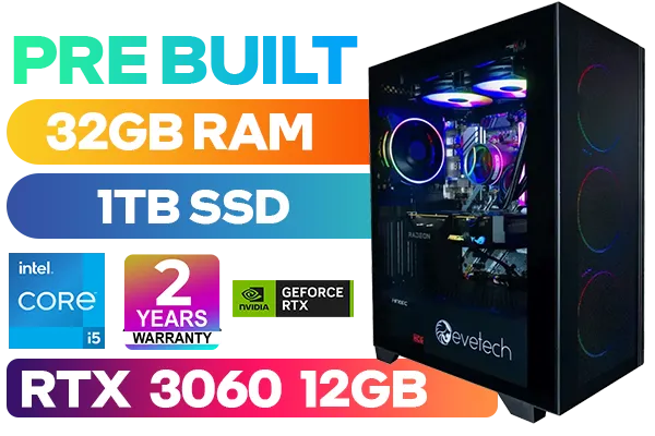 [Pre Built] Intel Core i5 12400F RTX 3060 Gaming PC